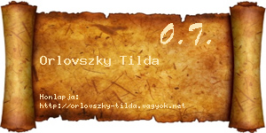 Orlovszky Tilda névjegykártya